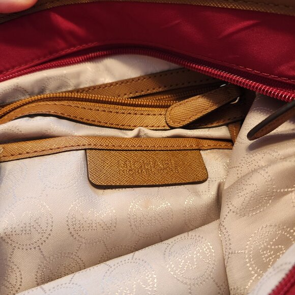 Michael Kors Kempton Red Nylon with Leather Accents Tote Bag - Picture 8 of 16